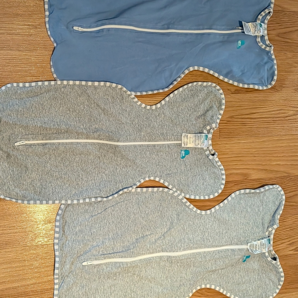 Love to Dream Kids Sleep Sacks in Blue and Gray
